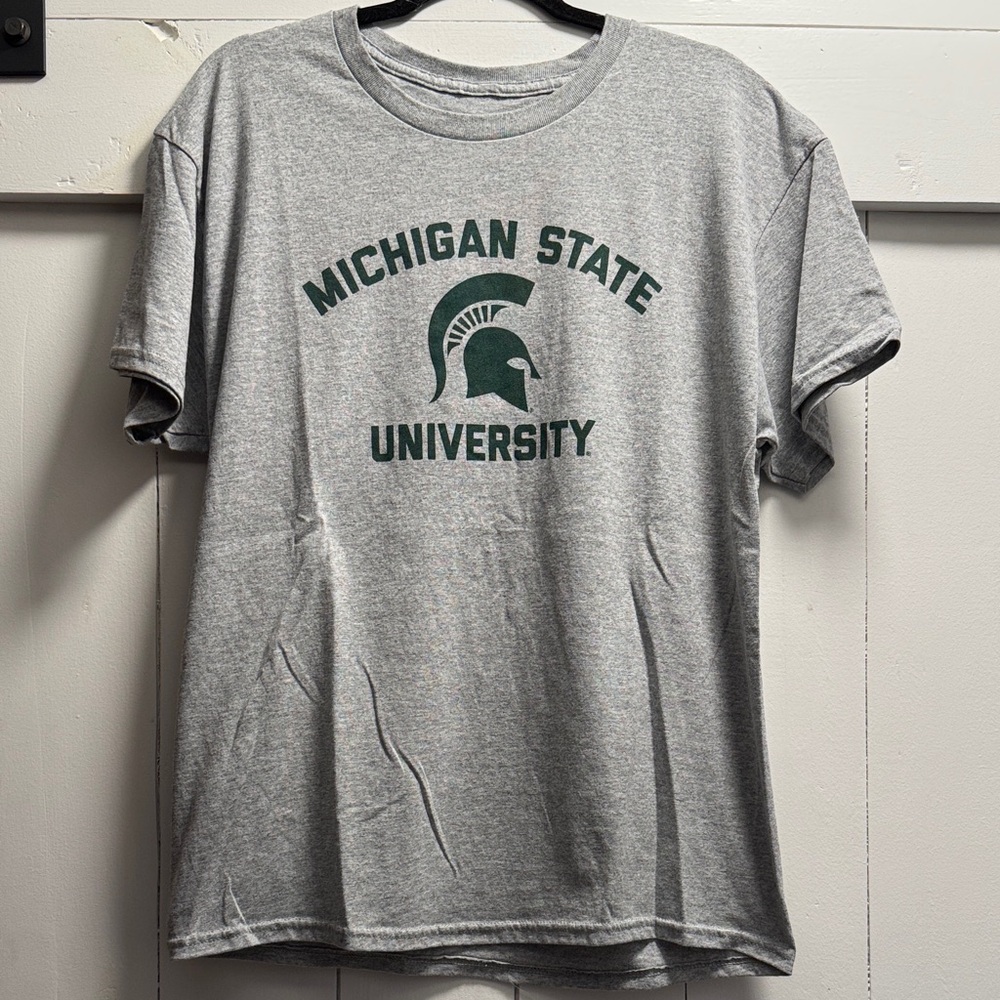 Michigan State University Gray T Shirt Large L MSU Spartans